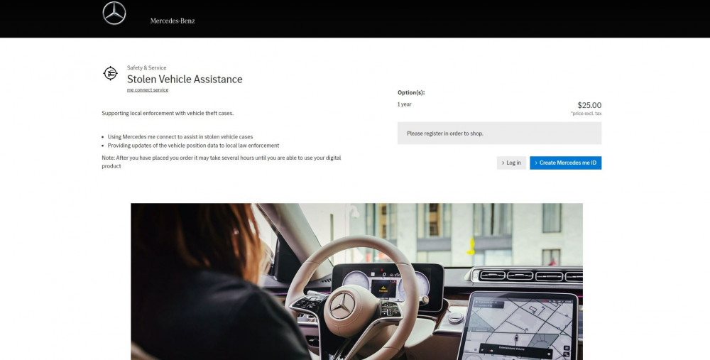 Mercedes-Benz ще каже на полицията къде е вашата открадната кола – срещу $25 на година