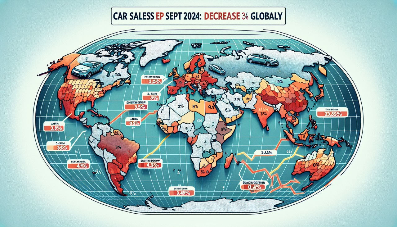 Автомобилни продажби септември 2024: спад 3.6% глобално
