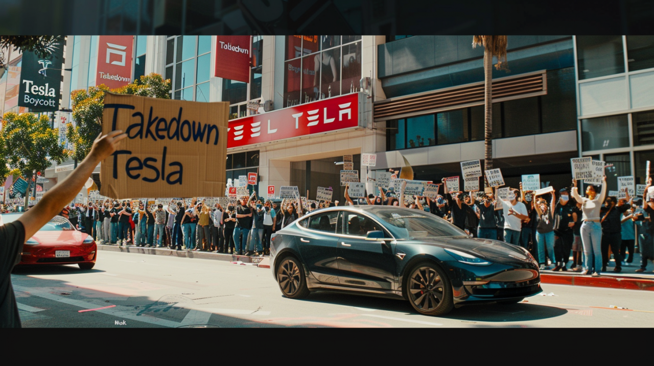 Расте напрежението срещу Tesla, протестиращи планират шествия в салоните