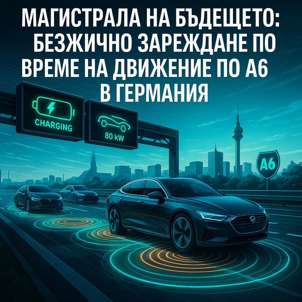 Магистралата A6 в Германия ще позволи зареждане на електромобили по време на движение Магистралата A6 в Германия ще позволи зареждане на електромобили по време на движение