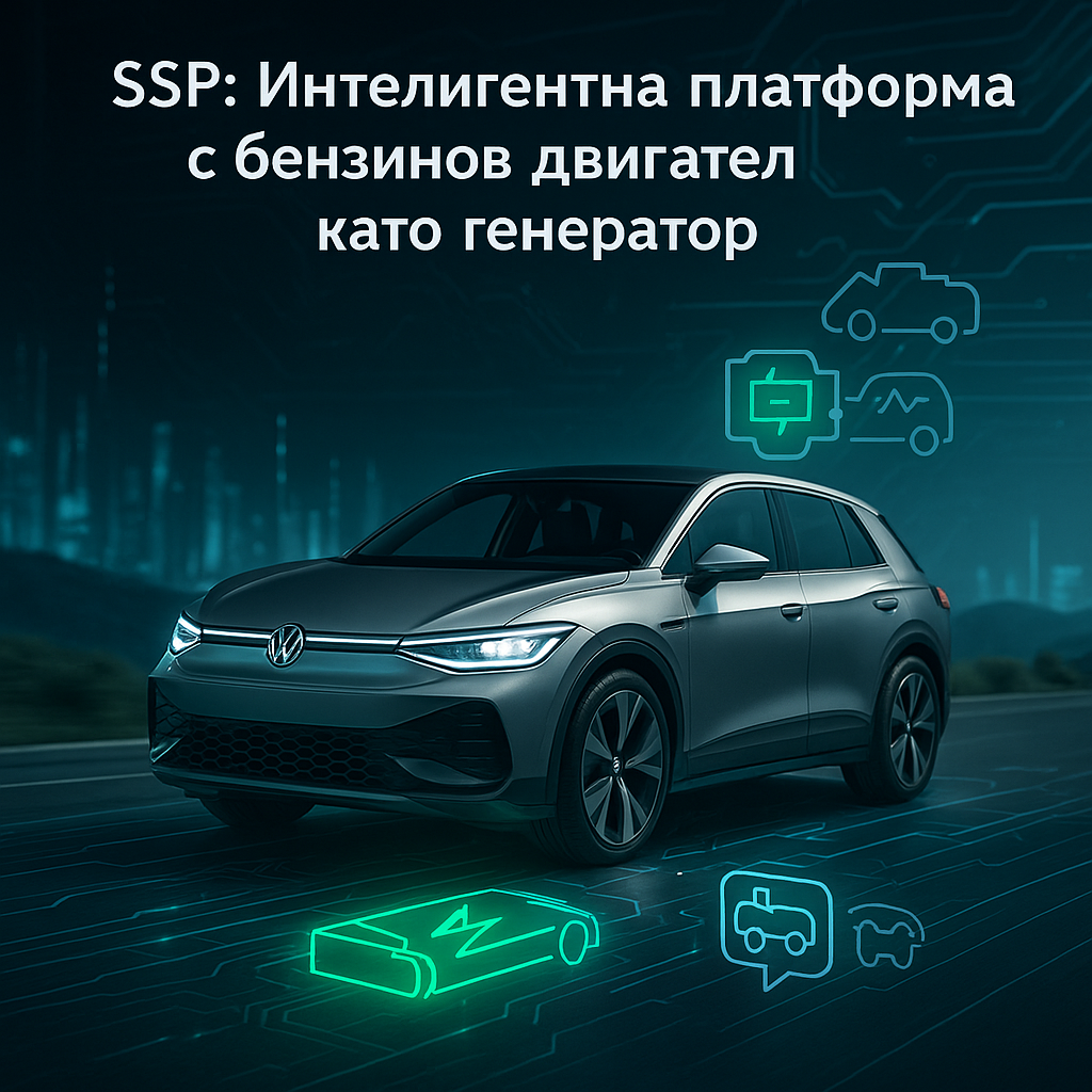 Новата платформа SSP на Volkswagen ще включва бензинов двигател с удължен обхват Новата платформа SSP на Volkswagen ще включва бензинов двигател с удължен обхват