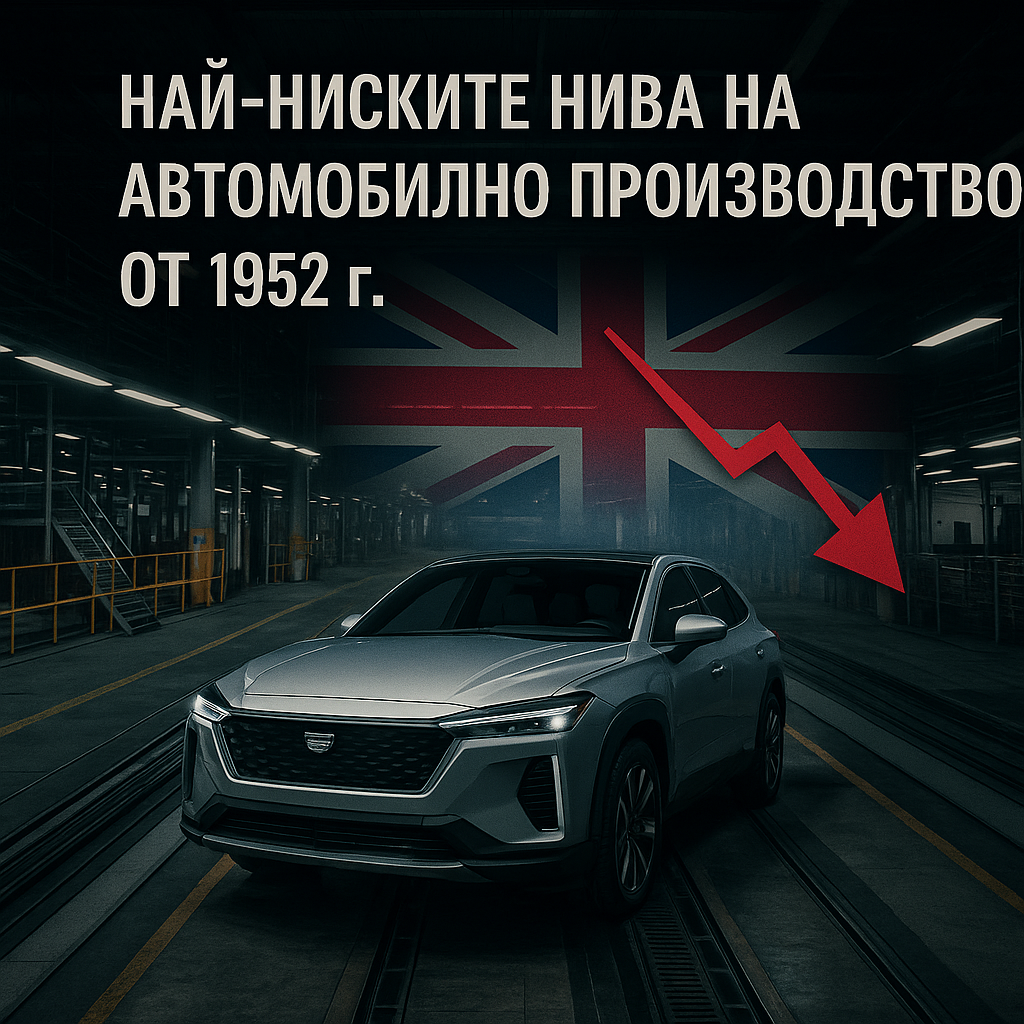 Производството на автомобили във Великобритания достига най-ниските нива от 70 години Производството на автомобили във Великобритания достига най-ниските нива от 70 години