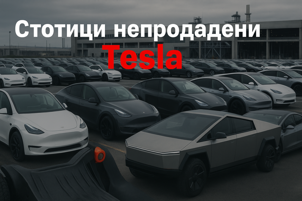 Стотици непродадени автомобили Tesla се трупат по паркингите Стотици непродадени автомобили Tesla се трупат по паркингите