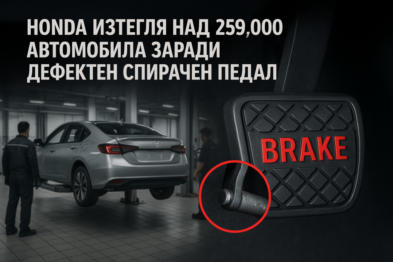 Honda изтегля 259 033 автомобила в САЩ поради проблем с педала на спирачката Honda изтегля 259 033 автомобила в САЩ поради проблем с педала на спирачката